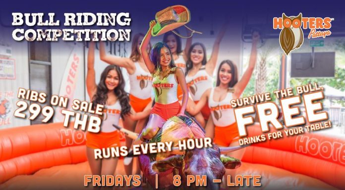 BULL RIDING COMPETITION @ HOOTERS PATTAYA