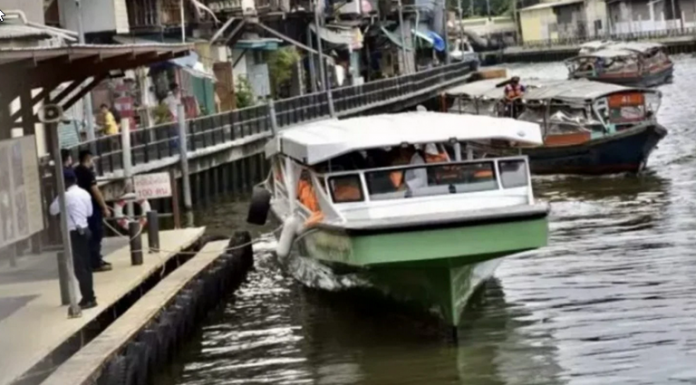 New electric ferries have a test run on Bangkok’s klongs