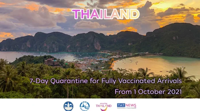 Thailand reduces quarantine period for international arrivals from 1 October 2021