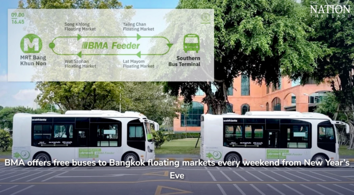BMA offers free buses to Bangkok floating markets every weekend from New Year’s Eve