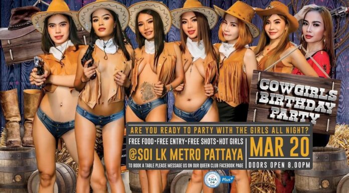 CowGirls Birthday Party at Queen Club Soi LK Pattaya