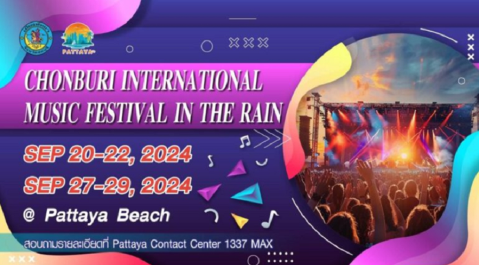 Chonburi International Music Festival in the Rainโ to rock Pattaya beach on two weekends