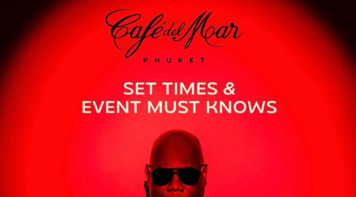 Carl Cox lands in Phuket for his debut at Café del Mar on Thursday, January 8, 2026.