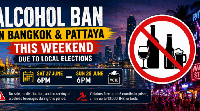 Alcohol Sales Banned in Bangkok and Pattaya This Weekend Due to Local Elections