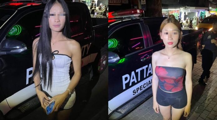 Two Transgender Suspects Detained After Russian Tourist Reports 10,000 Baht Theft in Pattaya