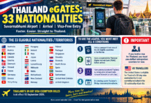 Thailand eGates Open to 33 Nationalities at Bangkok Airport