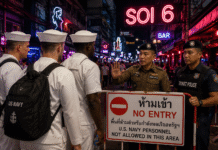 Pattaya Bans US Navy Personnel From Soi 6, Soi 6/1 and Soi 7 During September Port Visit