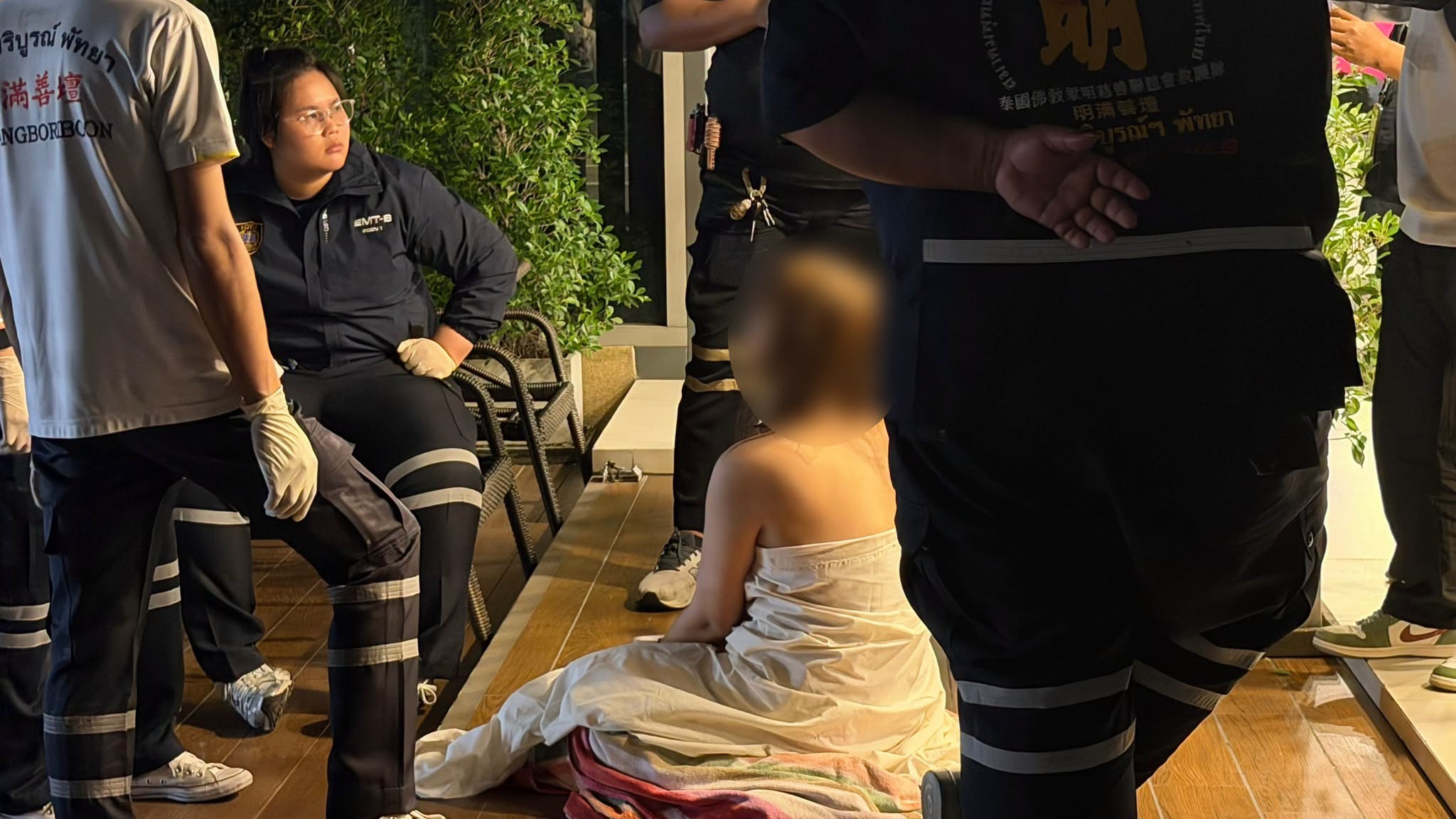 Pattaya eighth-floor balcony fall incident as police investigate foreign woman falling into swimming pool